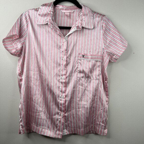 Victoria's Secret pink‎ and while button down pajama top size small - Picture 1 of 5